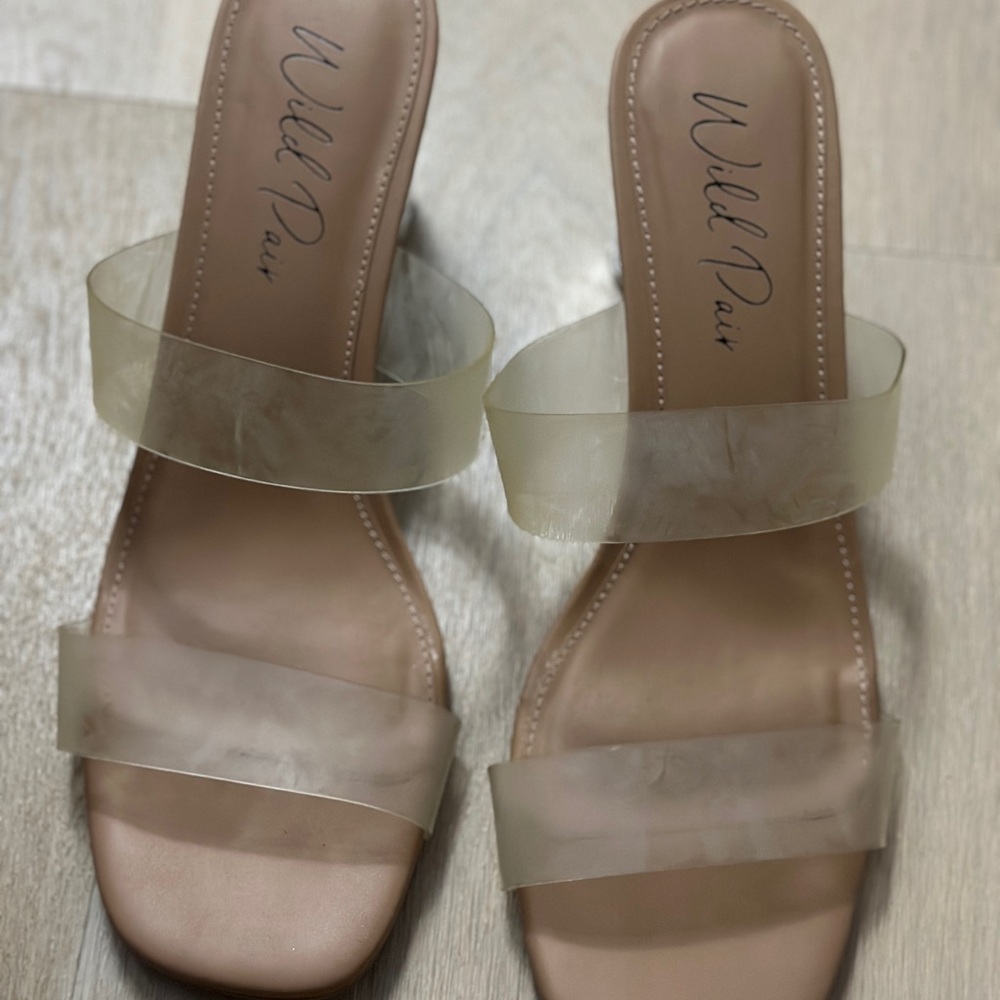 Wild Pair Cream Sandals with Clear Straps